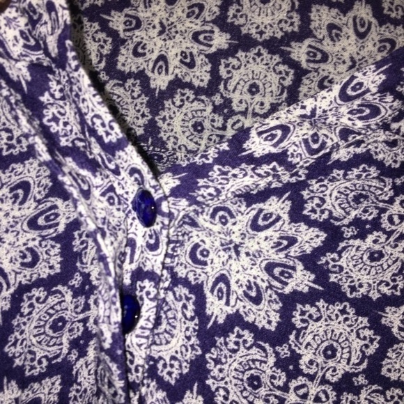 Altar'd State Blue Floral Blouse - Picture 3 of 4